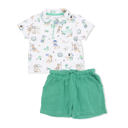 Country Club Dogs Neutral - Polo with Casual Short