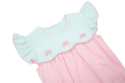 French Knot Bow Scallop Dress