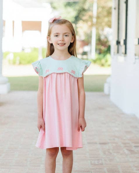 French Knot Bow Scallop Dress