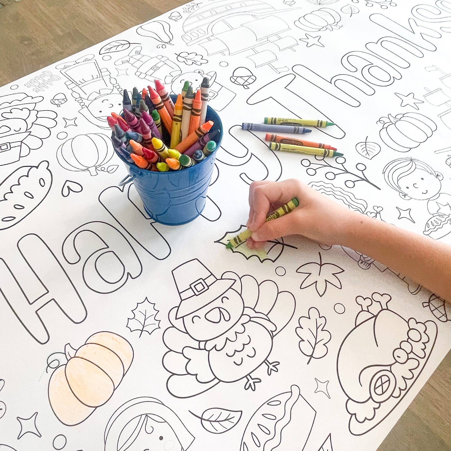 Thanksgiving Coloring Table Runner|  Happy Thanksgiving