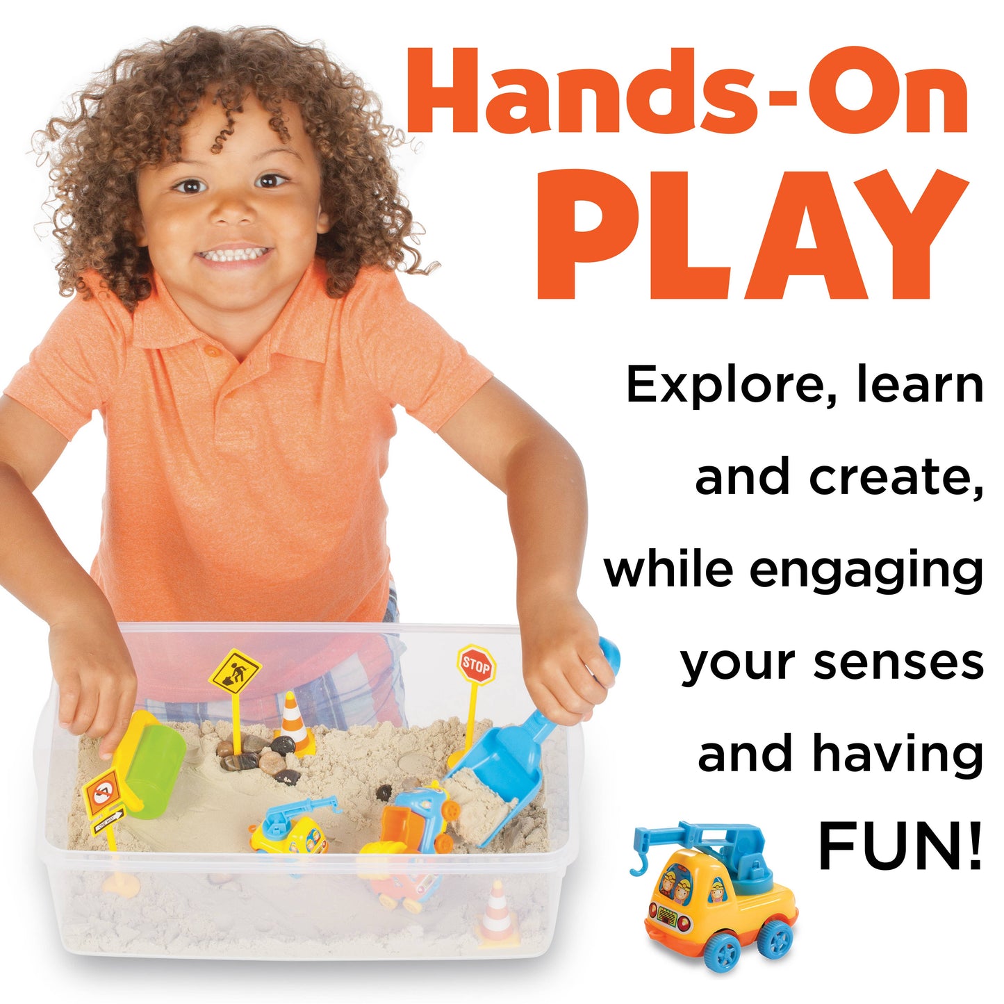 Sensory Bin Construction Zone Activity Bin for Kids