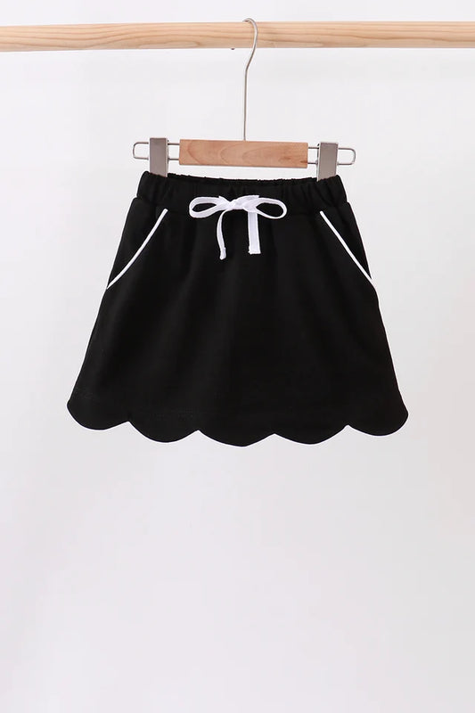 Scalloped Skort - Black