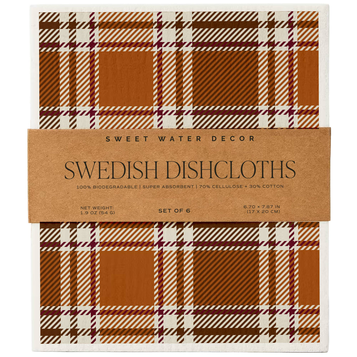 Fall Pattern Swedish Dishcloths - Set of 6