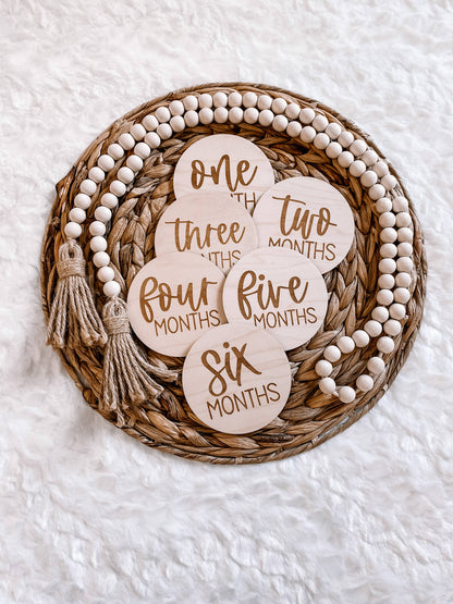 Wooden Monthly Milestone Disc Set