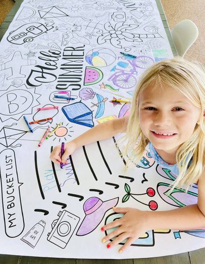 Kids Summer Art Activity | Coloring Tablecloth | Bucket List