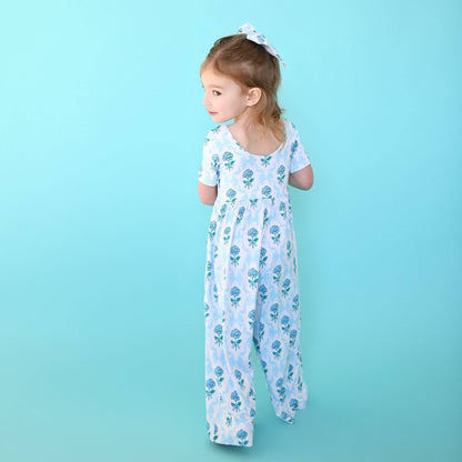 Savannah WIDE LEG ROMPER Bamboo Floral Kids Clothing Outfit