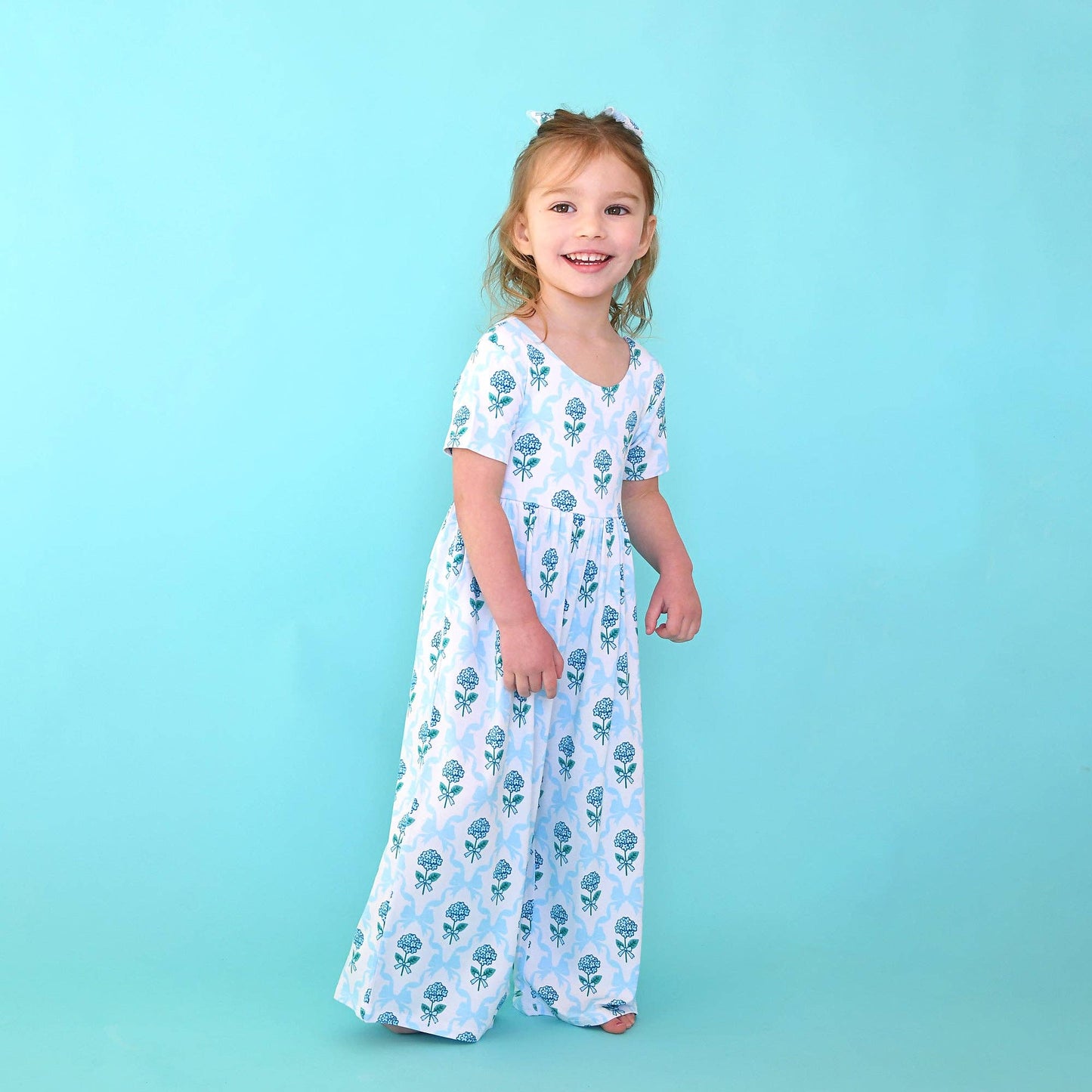 Savannah WIDE LEG ROMPER Bamboo Floral Kids Clothing Outfit