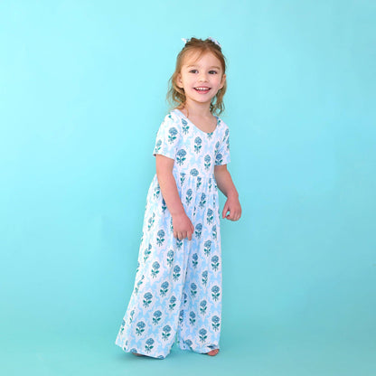 Savannah WIDE LEG ROMPER Bamboo Floral Kids Clothing Outfit