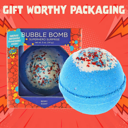 Superhero Bath Bomb for Kids with Toy Inside (1 Pack)