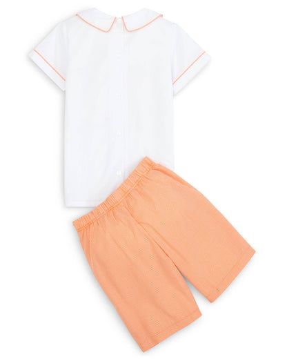Proper Pumpkins Gingham Shorts Set