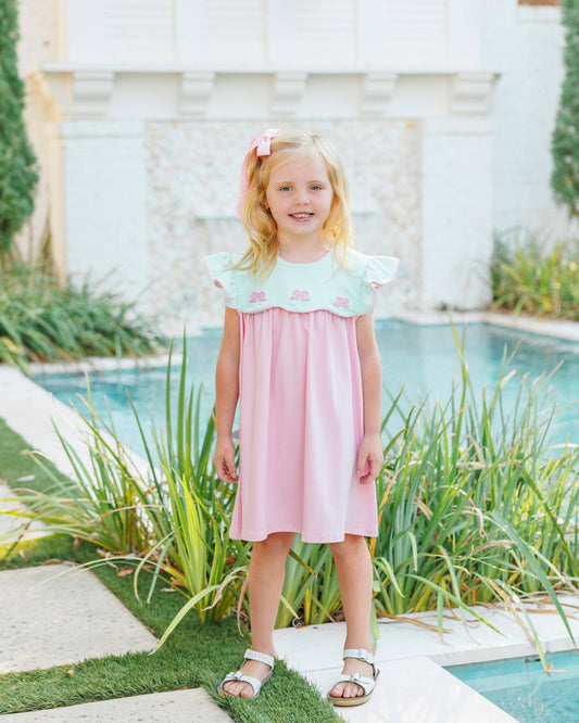 French Knot Bow Scallop Dress