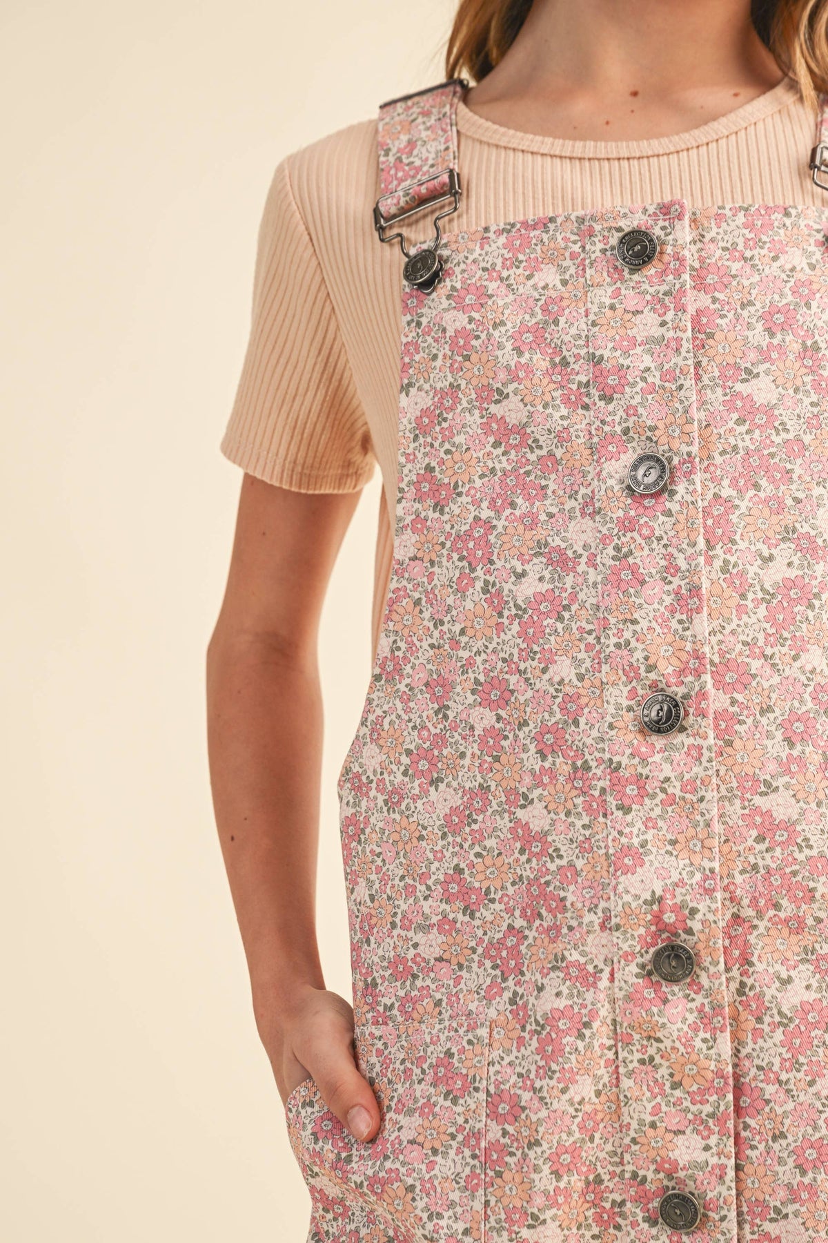TWEEN KIDS GIRLS FLORAL OVERALL DRESS (7-14)