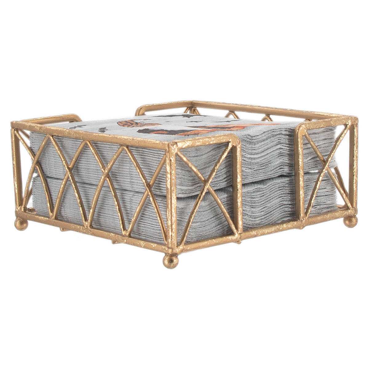 Paper Cocktail Napkin Arch Gold Leaf Caddy / Holder