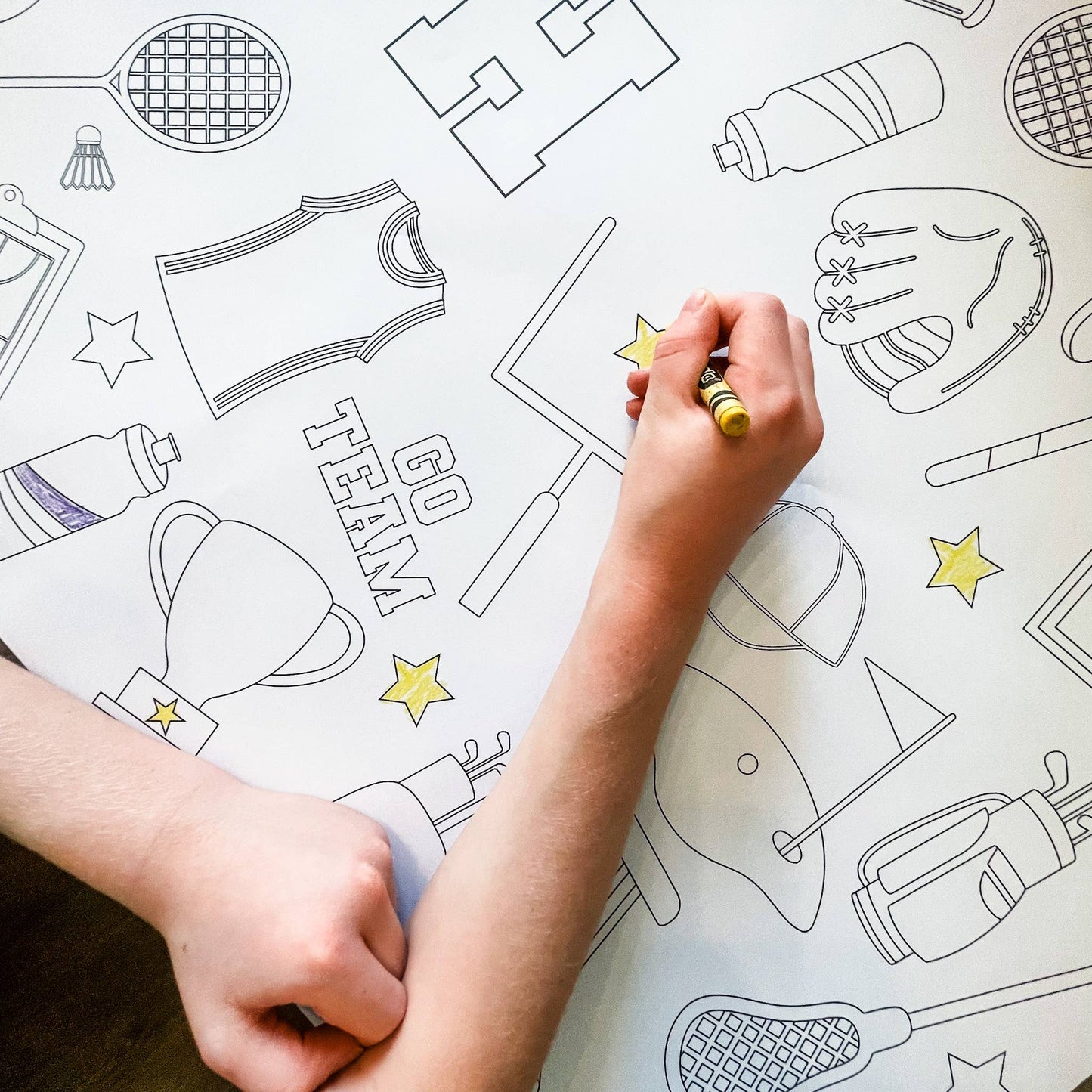 Sports Coloring Table Runner| Happy Birthday