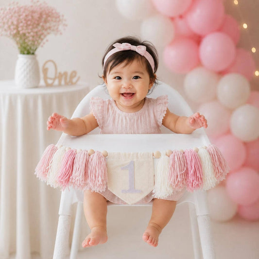 Baby Girl 1st Birthday Pink Tassel Garland Banner