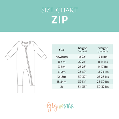 Piper Golf RUFFLE ZIP Bamboo One Piece Golf Baby Outfit